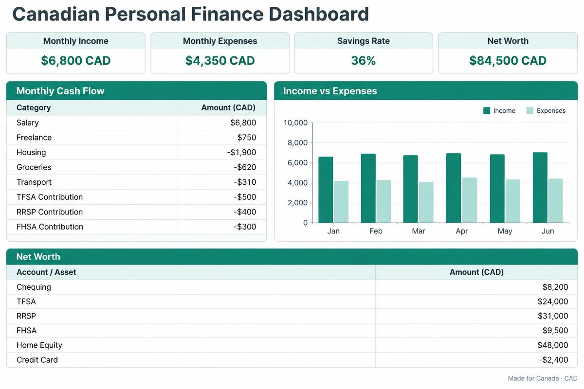 Canadian Personal Finance Dashboard preview