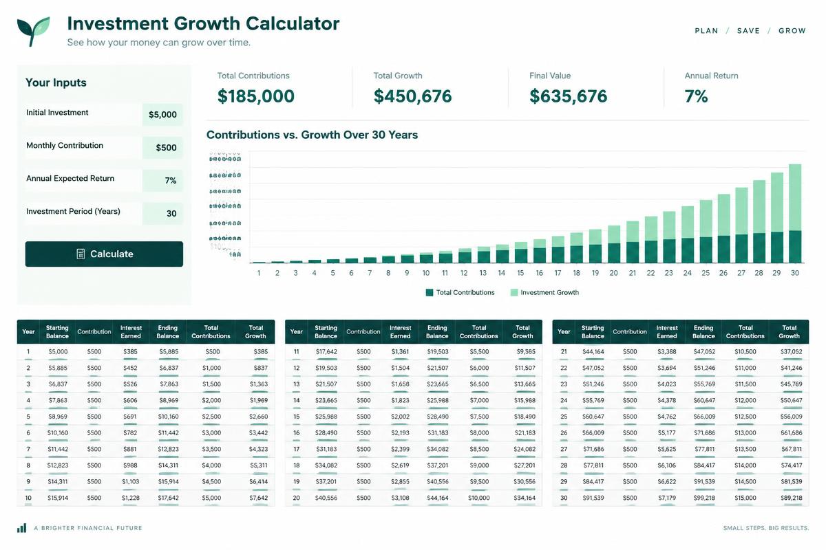 Investment Growth Calculator preview